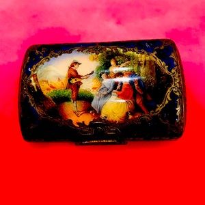 Antique Sterling Silver Enamel Box or Cigarette case.